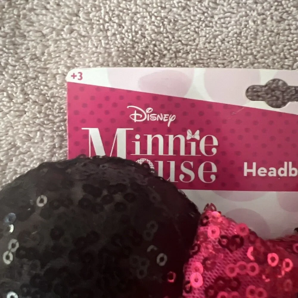 Disney Minnie Mouse‎ Girls Headband with Sequence Ears and Red Bow NWT